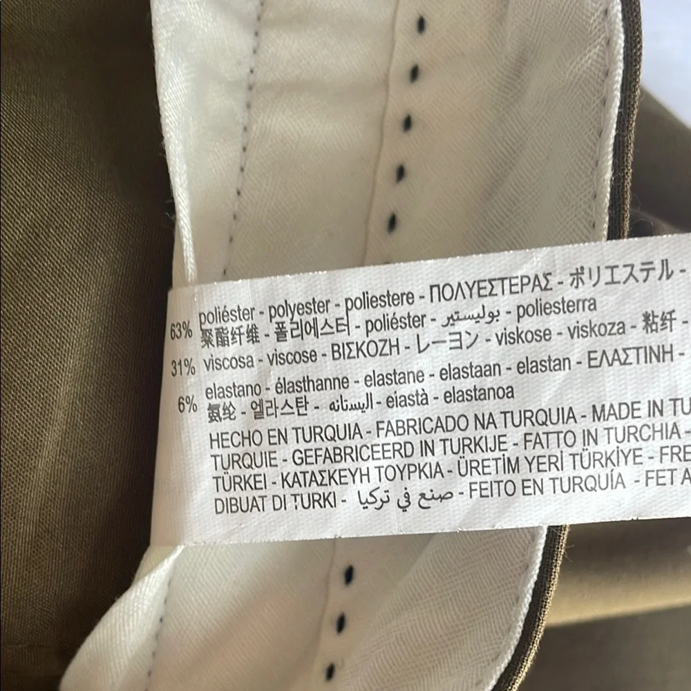 Zara Olive Green High-Waisted Trousers